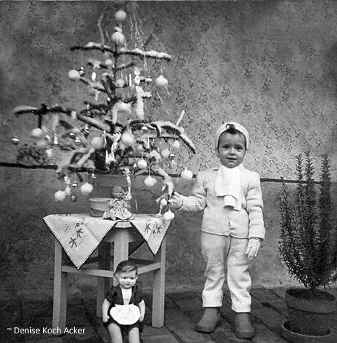 Traditional Christmas tree in Hatzfeld / Jimbolia 1960